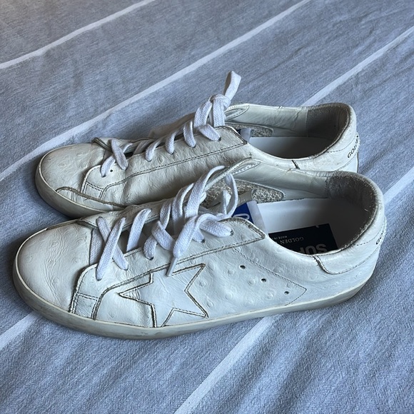 Golden Goose Superstar Ostrich-Stamped Court Sneakers - Picture 8 of 16